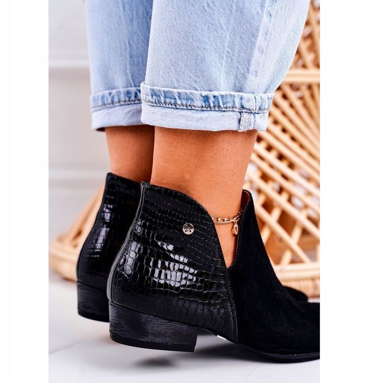 Damenstiefel Maciejka Leder Schwarz Schlange 04091-72 2