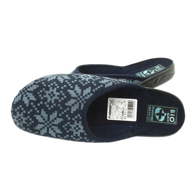 Velours-Hausschuhe Adanex 25405 Marineblau navy blau 4