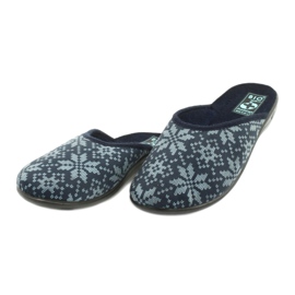 Velours-Hausschuhe Adanex 25405 Marineblau navy blau 2