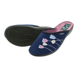 Adanex 25626 marineblaue Velours-Hausschuhe lila 3