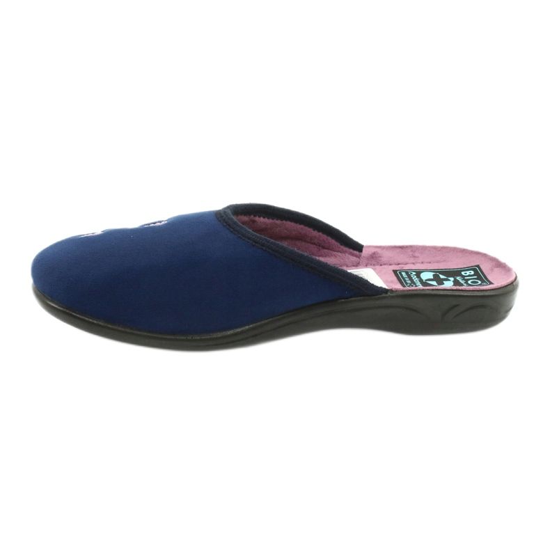 Adanex 25626 marineblaue Velours-Hausschuhe lila 1