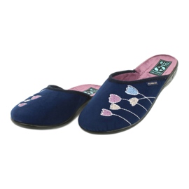 Adanex 25626 marineblaue Velours-Hausschuhe lila 2