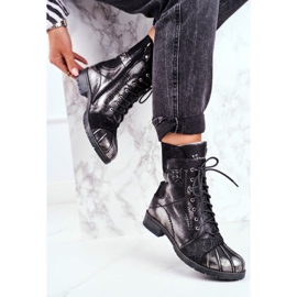 Warme Damen Lederstiefel Maciejka Schwarz 03961-01 2