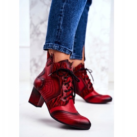 Damenstiefel Leder Maciejka Rot 03194 2