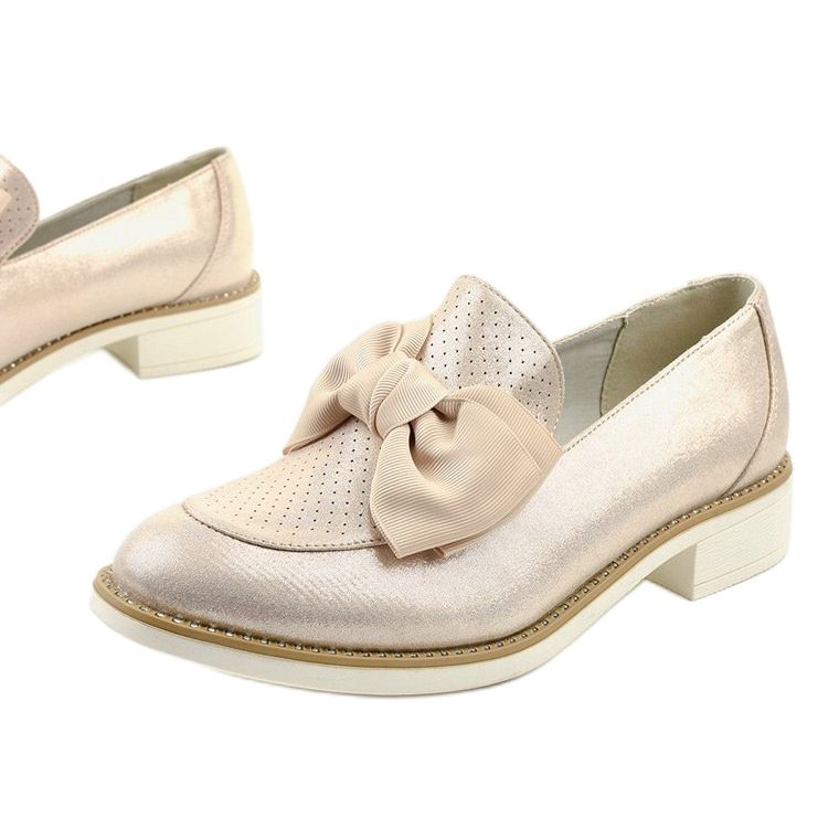 Schwarze Slipper mit RS-WED2-Schleife golden 1