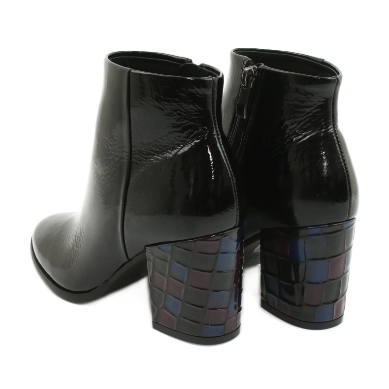 Lackierte Damenstiefel schwarz Kaniowski 3543 3