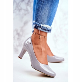 Damen Pumps Sergio Leone Grau Lackiert Orsola 1