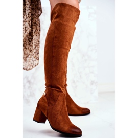 Vinceza Damenstiefel mit Absatz Wildleder Camel Torgos braun 1