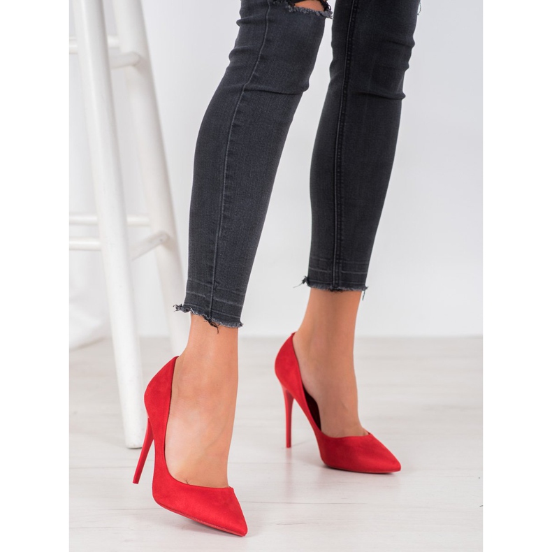 Queentina Rote Stilettos mit Wildleder 2