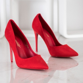 Queentina Rote Stilettos mit Wildleder 1