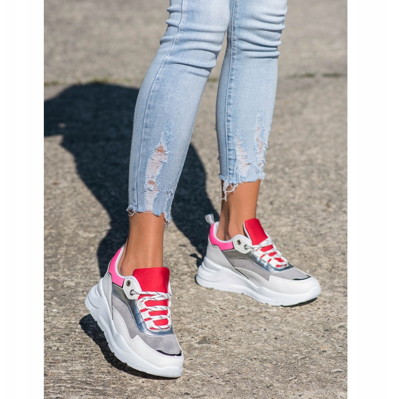 SHELOVET Stylische Sneakers mit Schnürung weiß mehrfarbig 1