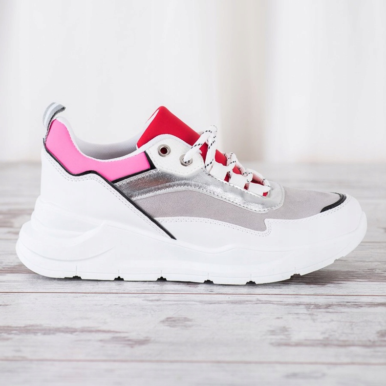 SHELOVET Stylische Sneakers mit Schnürung weiß mehrfarbig 2