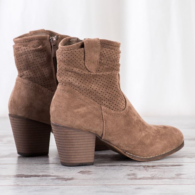 Bestelle Klassische durchbrochene Cowboystiefel beige 2