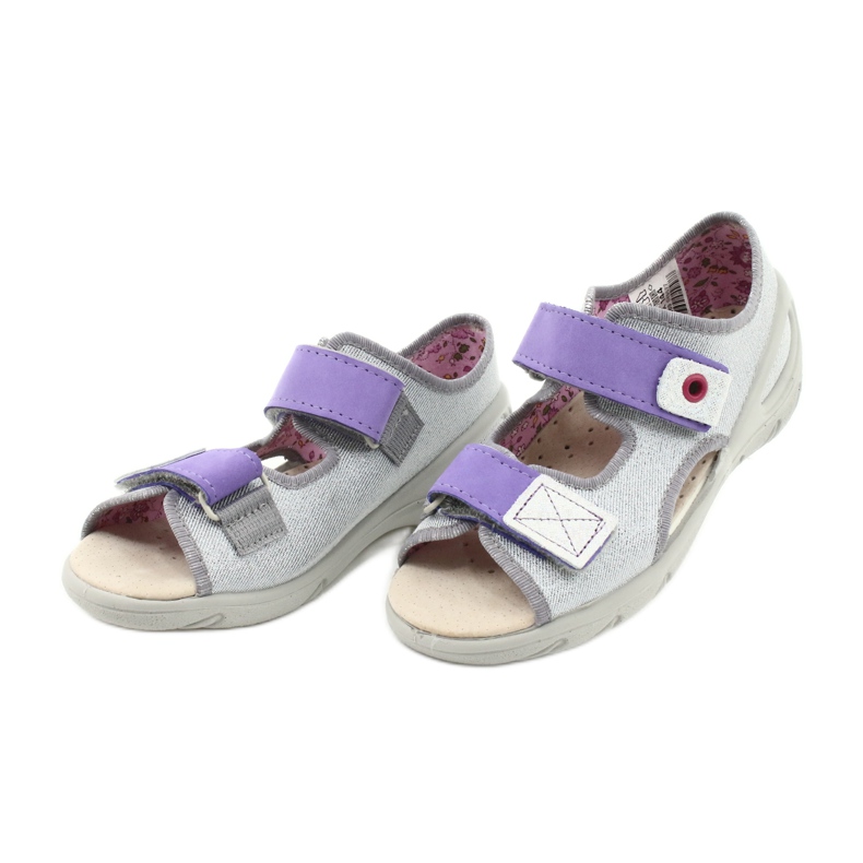 Befado Kinderschuhe 065X144 violett silber- grau 3