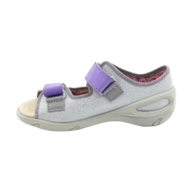 Befado Kinderschuhe 065X144 violett silber- grau 2