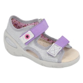 Befado Kinderschuhe 065X144 lila silber grau 1