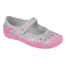 Befado Kinderschuhe 114X413 rosa silber- grau 2