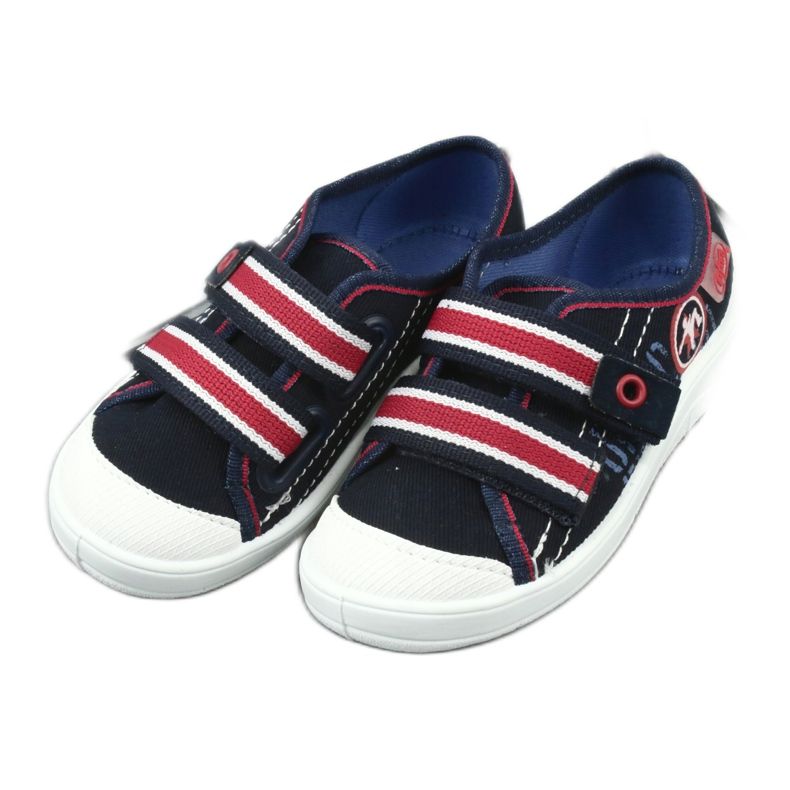 Hausschuhe für Jungen Befado 672x058 weiß rot marineblau 4