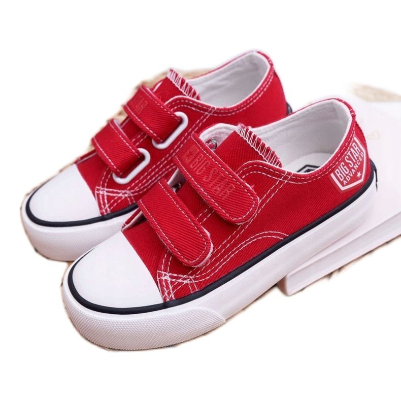 Kinder Sneaker Big Star mit Klettverschluss Rot FF374063 weiß 1