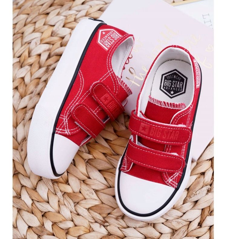 Kinder Sneaker Big Star mit Klettverschluss Rot FF374063 weiß 2