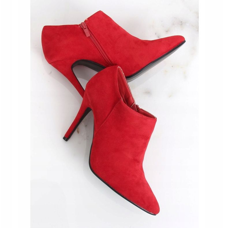 Rote Wildlederschuhe mit Stilettoabsatz TX-1850 Red 2