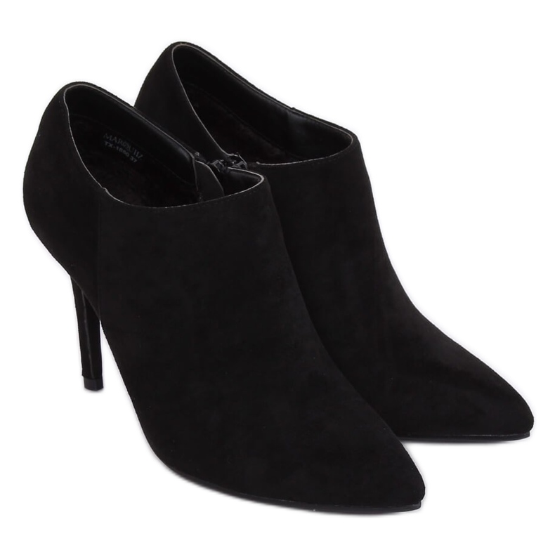 Schwarze Wildlederschuhe mit Stilettoabsatz TX-1850 Black 1