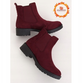 Damen Chelsea Boots kastanienbraun JY2000 Burgund rot 1