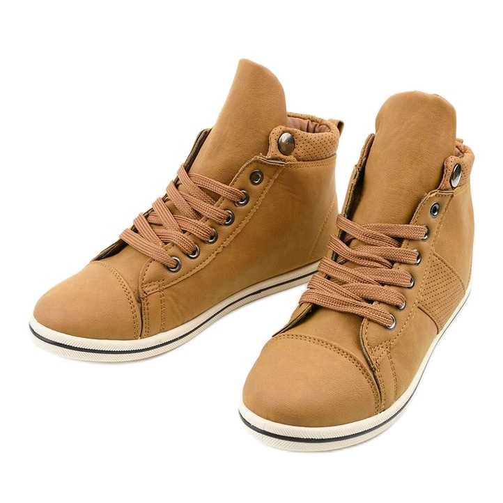 Klassische braune High-Top-Damensneaker BK-08 2