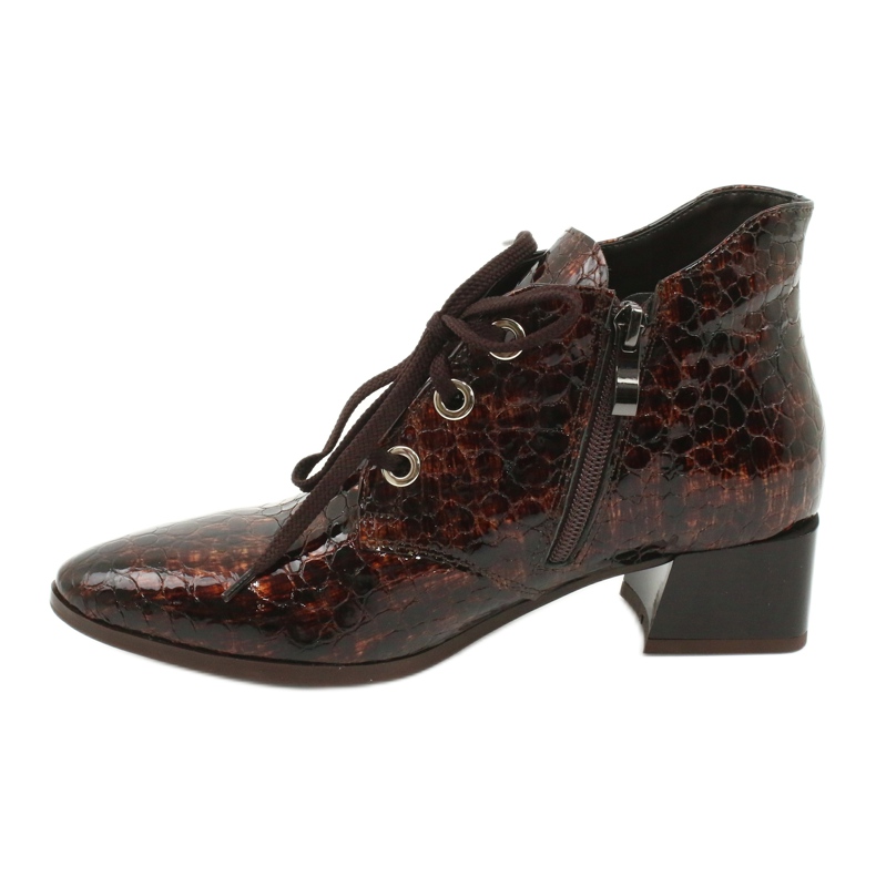 Gamis Lackierte Schlangenlederstiefel 4055 braun 1