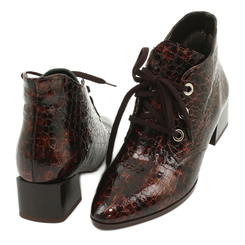 Gamis Lackierte Schlangenlederstiefel 4055 braun 3