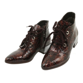 Gamis Lackierte Schlangenlederstiefel 4055 braun 2