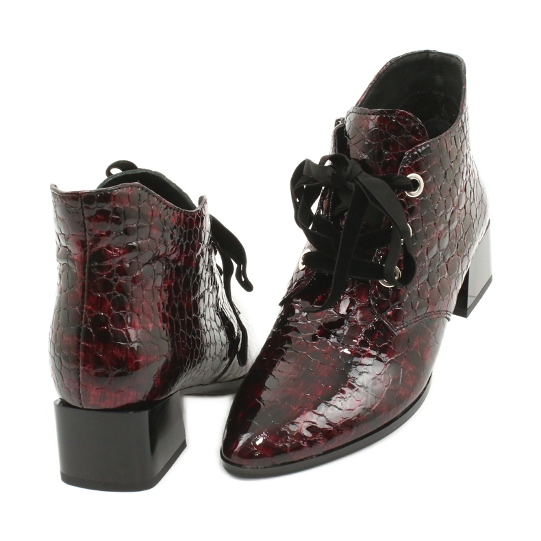 Gamis Lackierte Schlangenlederstiefel 4055 schwarz rot 3