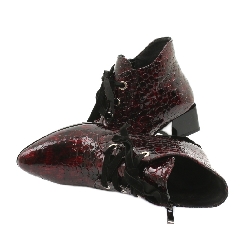 Gamis Lackierte Schlangenlederstiefel 4055 schwarz rot 4