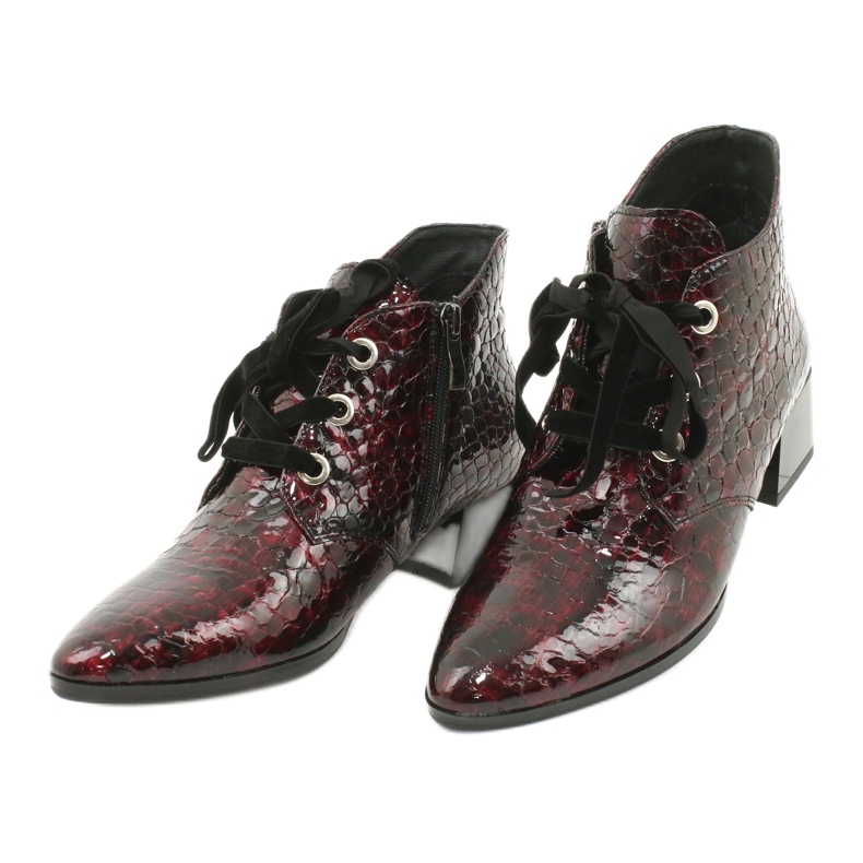 Gamis Lackierte Schlangenlederstiefel 4055 schwarz rot 2