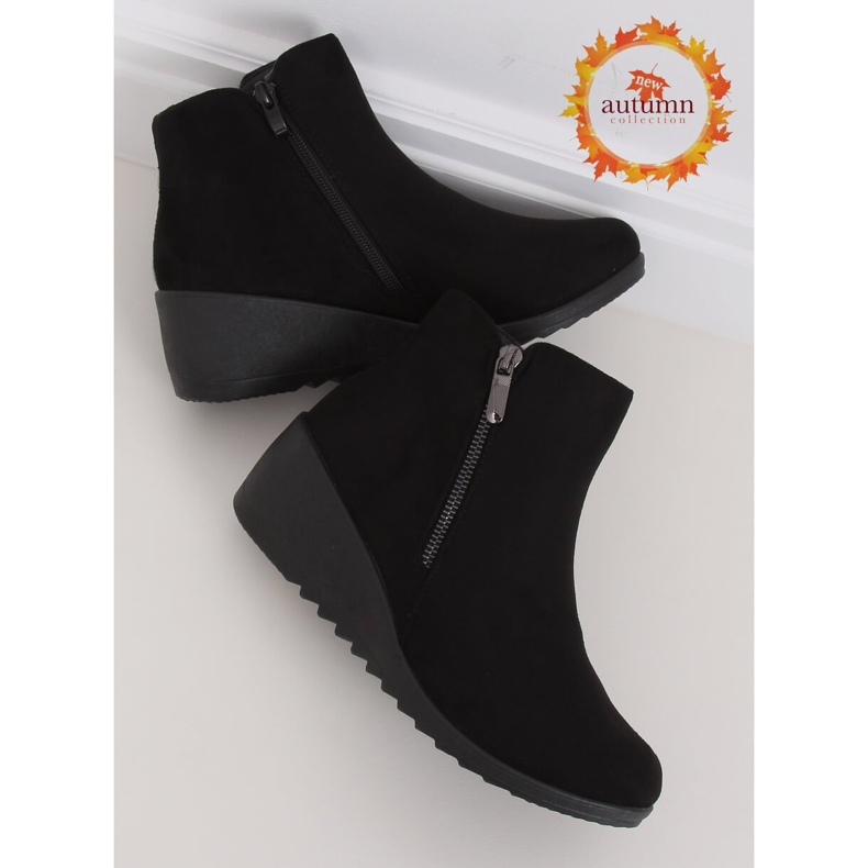 Schwarz Schwarz Keilstiefel E3267 Schwarz 1