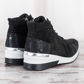 Filippo Schnürstiefel aus Leder schwarz 1