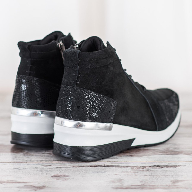 Filippo Schnürstiefel aus Leder schwarz 1