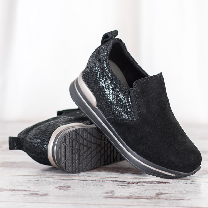 Filippo Slip-On-Schuhe aus Leder schwarz 1