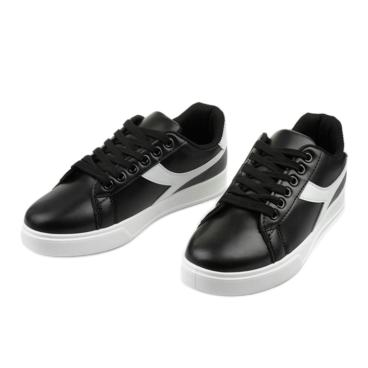 Schwarze stylische Damen Sneaker LV99P-1 weiß 2
