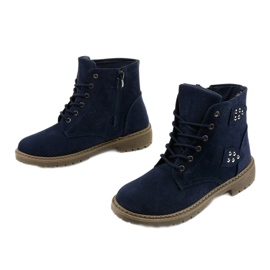 Marineblaue Wanderschuhe mit Delothia-Reißverschluss 1