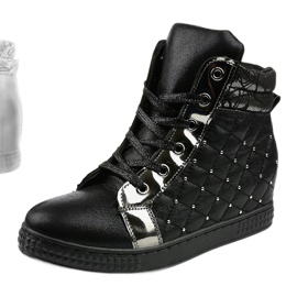 Schwarze Turnschuhe auf dem Keil R468-2 1