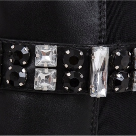 Stiefel verziert mit Steinen schwarz CH19176 Black 1