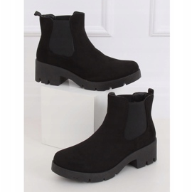 Schwarze Chelsea-Boots mit dicker Sohle 9996-8 Schwarz 1