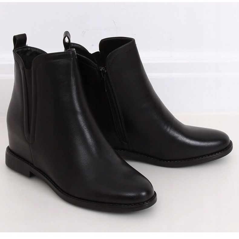 Schwarze Chelsea-Boots mit versteckten Absätzen 0-361 Schwarz 1
