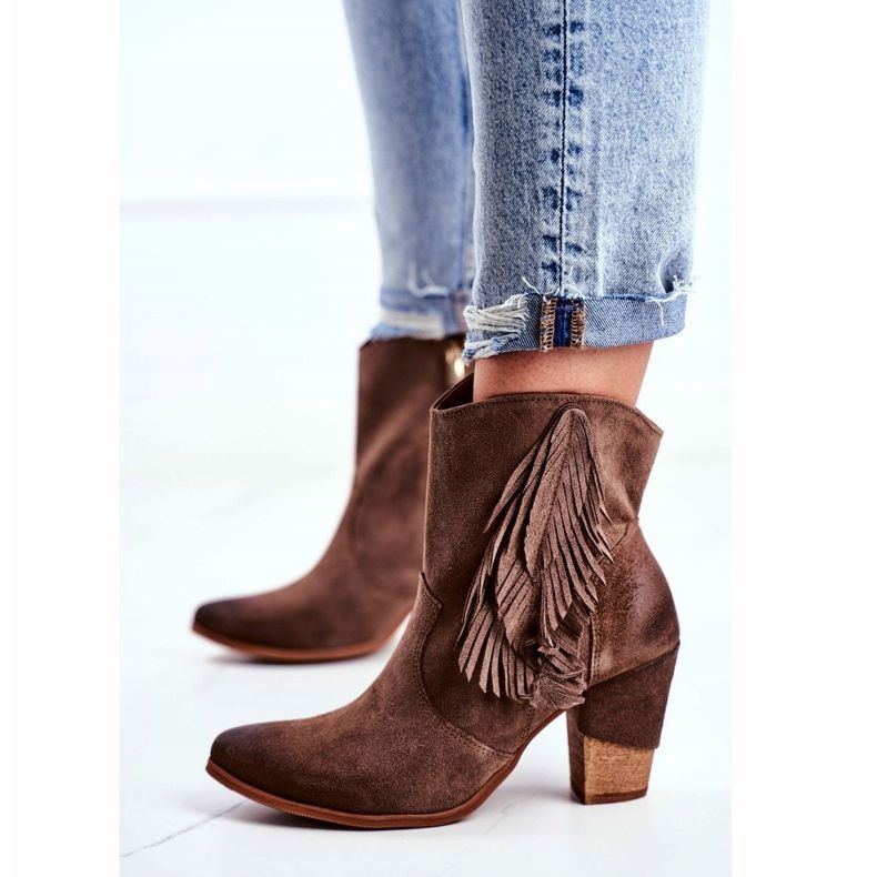 Exquisite Quintana Stiefel aus Cappuccino-Leder für Damen mit hohem Absatz braun 1