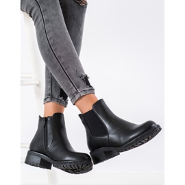 SHELOVET Chelsea-Boots mit Kristallen schwarz 1