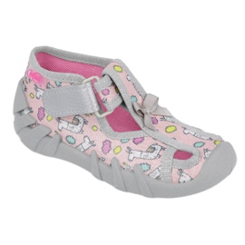 Befado Kinderschuhe 190P099 rosa grau 1