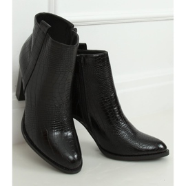 Schwarze High Heels aus Schlangenleder UK10 Schwarz 1