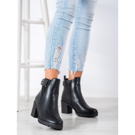 Weide Bequeme Stiefel auf einem Pfosten schwarz 2