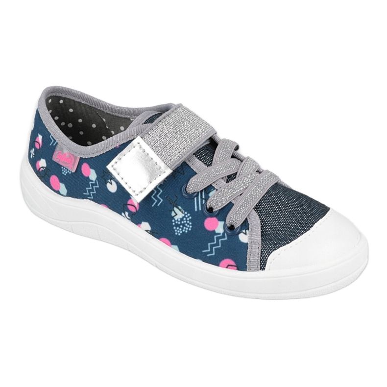 Befado Kinderschuhe 251Y149 marineblau rosa silber grau 1